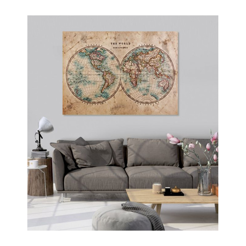 THE WORLD IN HEMISPHERES Canvas print