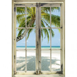 A LOOK AT THE COCONUT TREES Canvas print