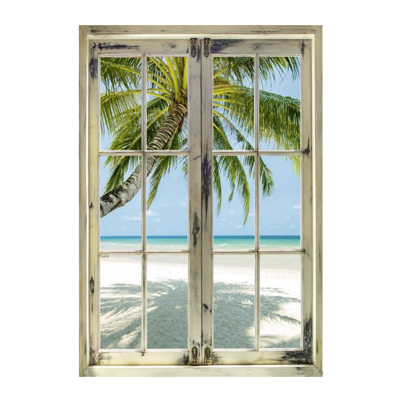 A LOOK AT THE COCONUT TREES Canvas print - Window canvas print