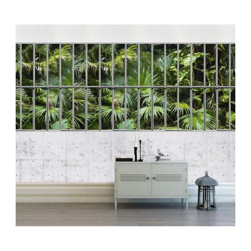 Tapisserie déco industrielle style fausse vérrière