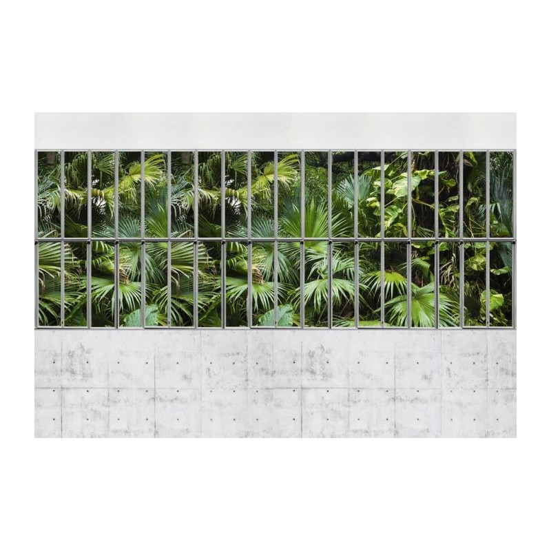 GLASS PARTITION WALL AND CONCRETE Poster - Panoramic poster
