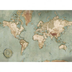 Tableau carte du monde vintage - Tableau géant salon