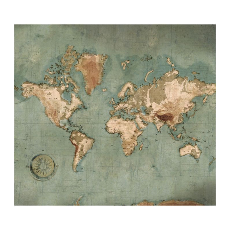 carte du monde vintage murale en papier peint