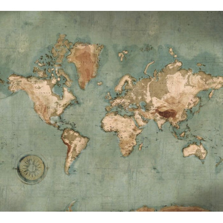Papier peint mural carte du monde 3 mètres