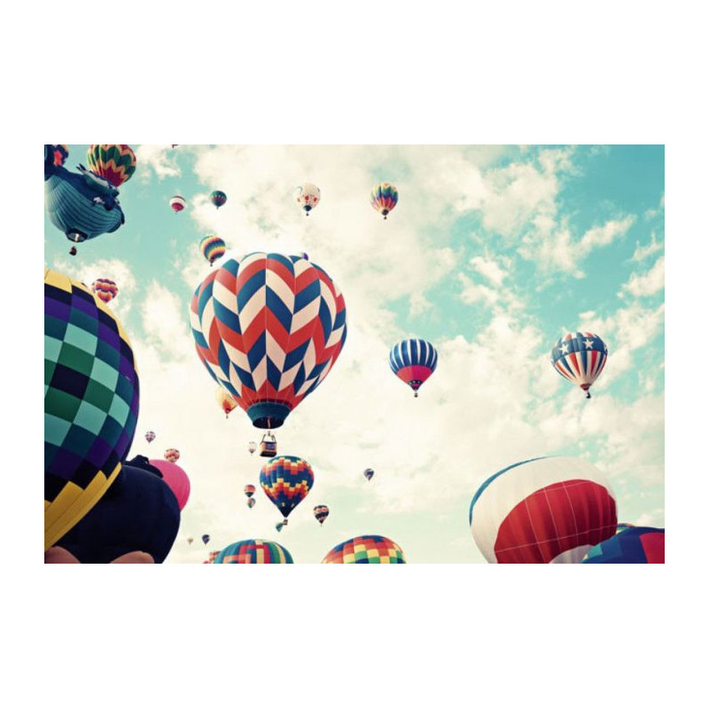 Poster panoramique vol de montgolfières en plein ciel