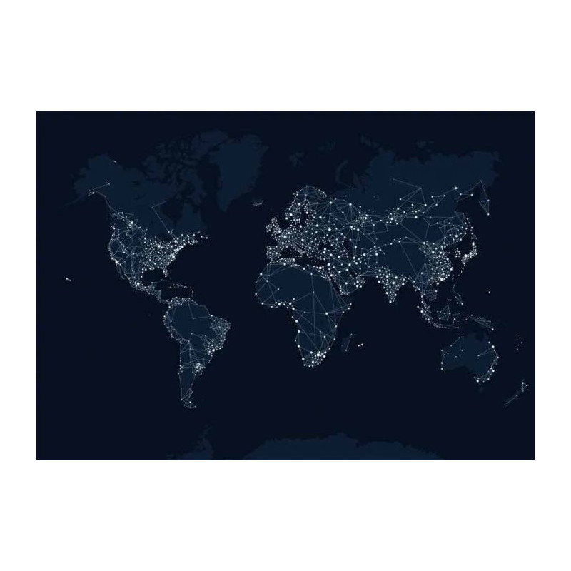 Lienzo impreso MUNDO DE NOCHE - Lienzo mapa del mundo