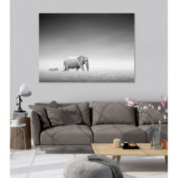 Lienzo impreso CEBRA Y ELEFANTE