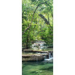 Poster panoramique nature et cascade dans la forêt d'émeraude