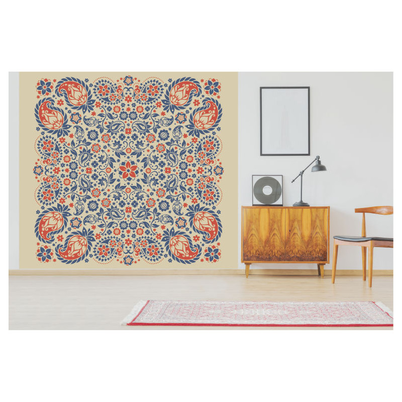 Papier Peint motif 3 mètres BANDANA BOHEME