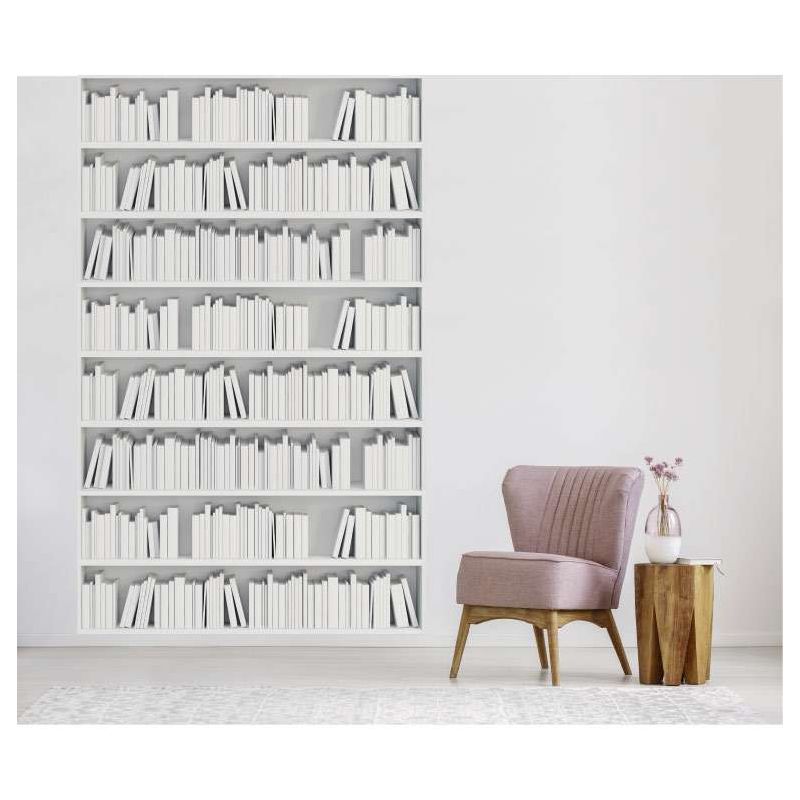 Papel pintado LIBRERÍA BLANCA DE DISEÑO