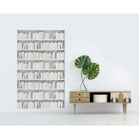 Tenture murale BIBLIOTHEQUE DESIGN BLANC