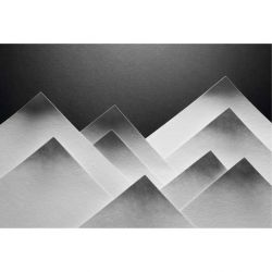 Affiche minimaliste avec montagnes en papier superposées