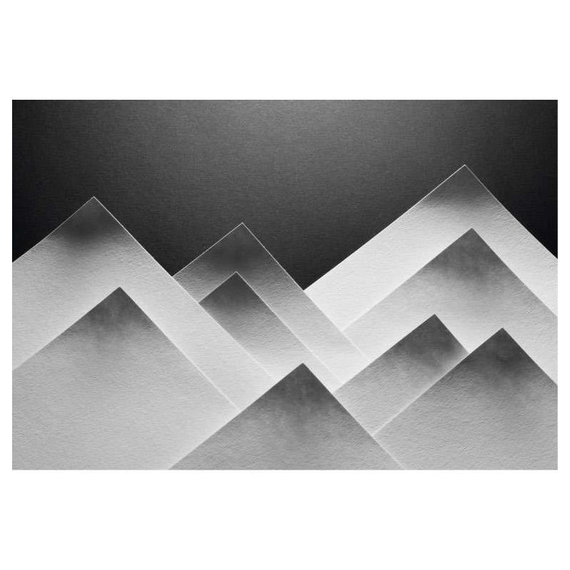 Affiche minimaliste avec montagnes en papier superposées