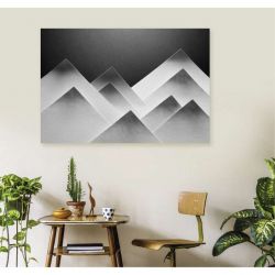 Affiche murale montagnes en papier aux tons naturels