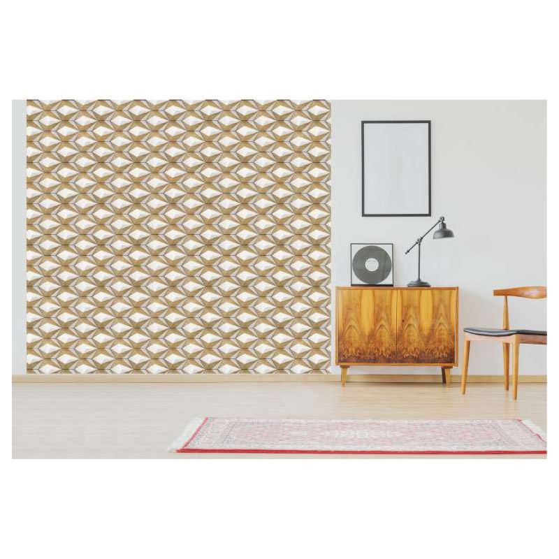 Papel pintado 3D PIEDRA BLANCA Y MADERA