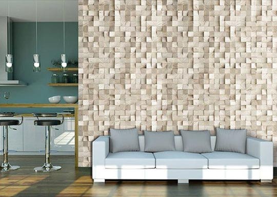 Papier peint panoramique cubes de bois