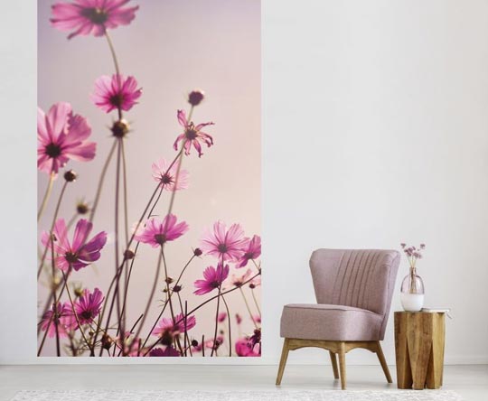 Papier peint fleure roses géantes