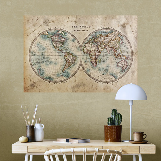 Poster carte pour bureau 