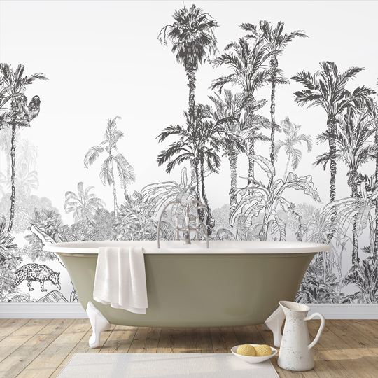 Poster tropicale salle de bain