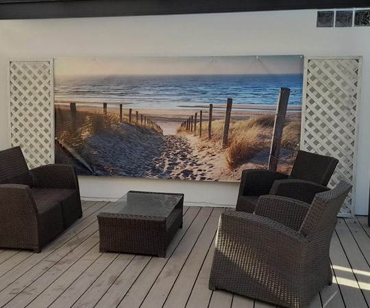 Brise vue plage sur la terrasse