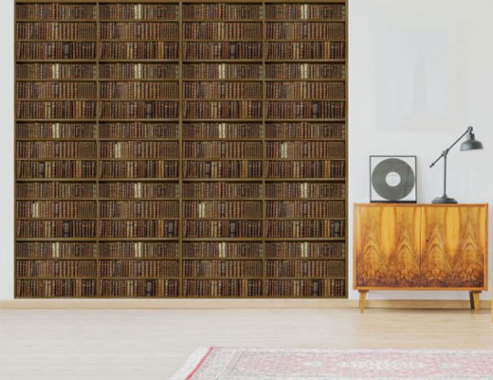 Papier peint bibliothèque panoramique