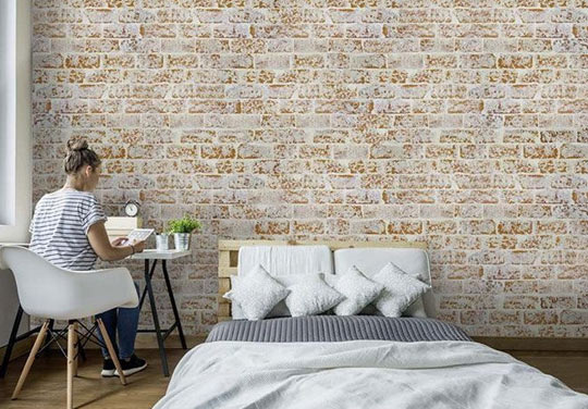 Papier peint couleur taupe dans la chambre