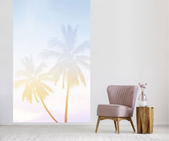Minimalist Pastel Palm Wallpaper