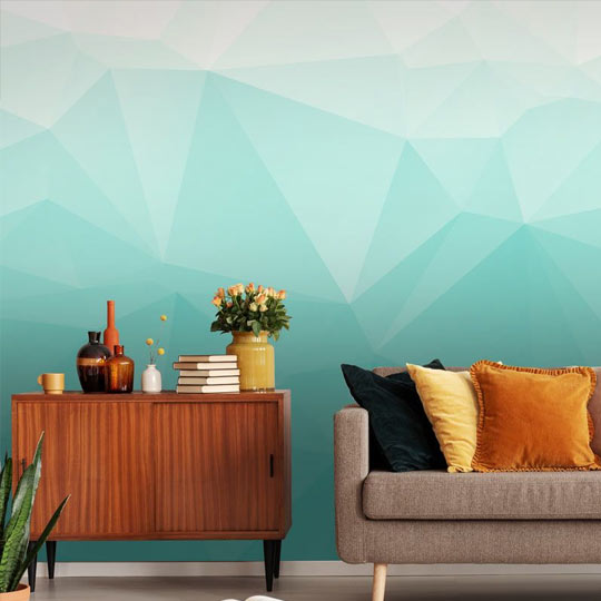 Papier peint scandinave bleu