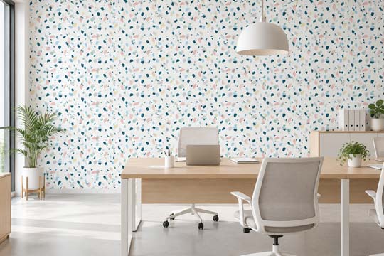 Papier peint bureau professionnel effet terrazzo