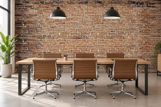 Déco salle de réunion papier peint brique