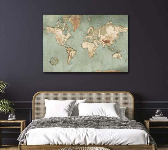 Tableau carte du monde vintage de Scenolia