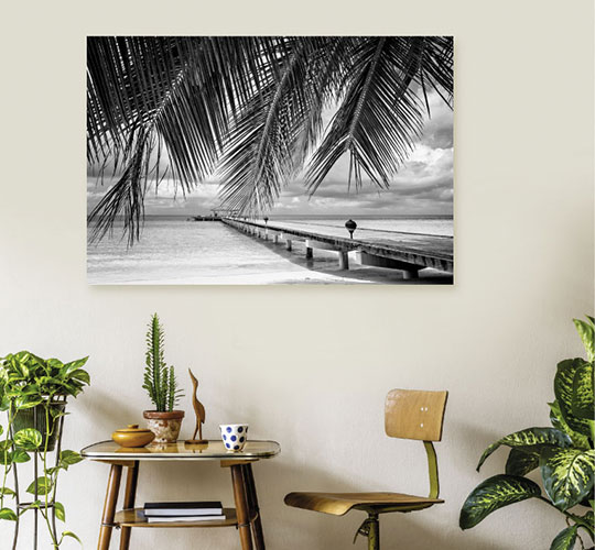 Tableau trompe l'oeil noir et blanc