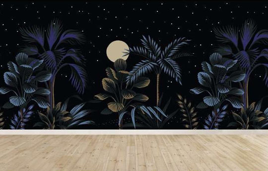 Tapisserie panoramique bleu nuit