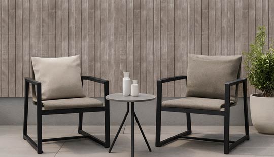Brise vue terrasse gris en bois synthétique