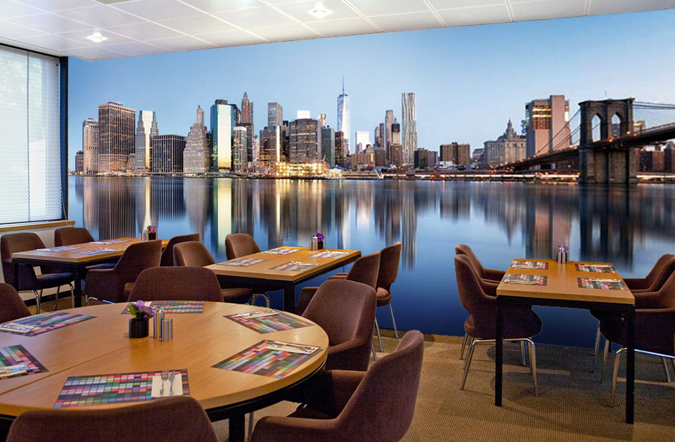 Papel pintado de Nueva York para la decoración de restaurantes