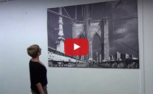 Video installation of fabric and plexiglass canvases