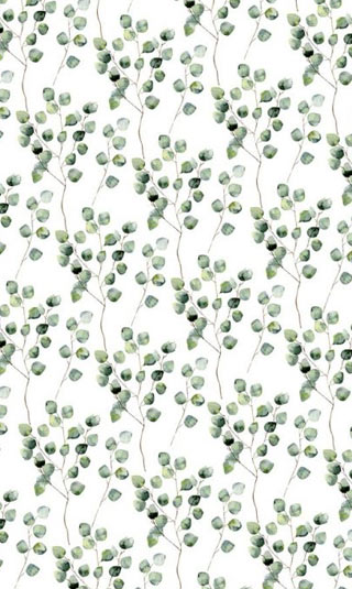 White wallpaper with plant pattern