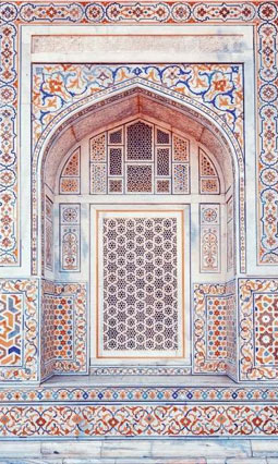 Tableau trompe l'oeil porte en mosaïque